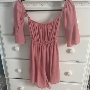 Pink Off-Shoulder Dress